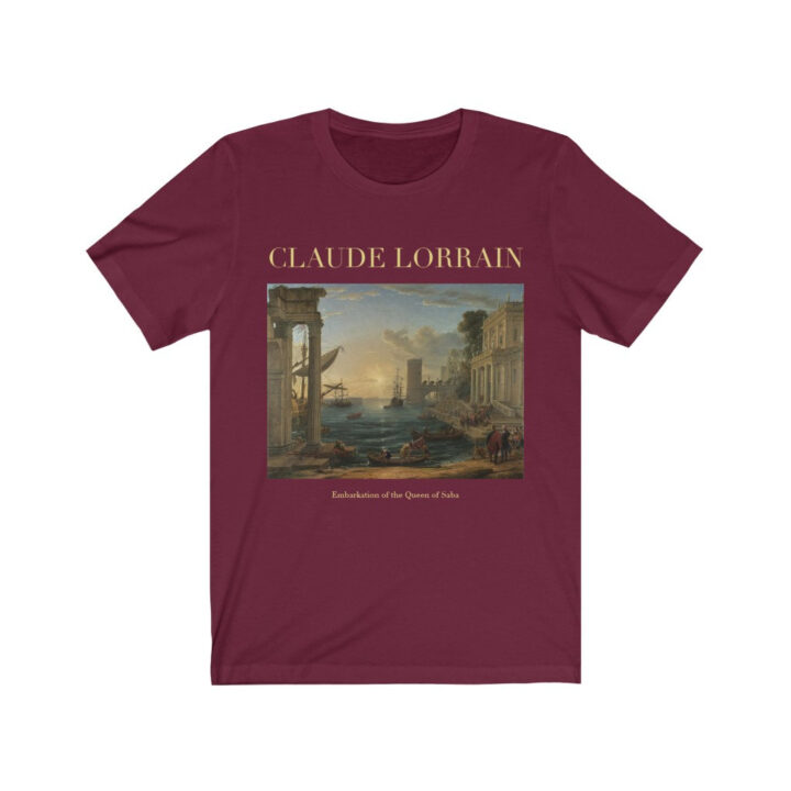 Claude Lorraine Queen of Saba T-Shirt'ün Gemiye Binmesi | Ünlü Sanatçı T-Shirt | Fransız Sanatçı | Fransız Sanatı | Dünyaca Ünlü Sanat | Sanatçı Hediyesi_60f433e7abed3.jpeg