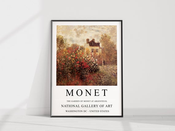 Claude Monet Sergi Posteri, The Garden of Monet at Argenteuil, Monet Art Print, Floral Garden Wall Art Decor, Hediye Fikri, Klasik Sanat_60f4b2024a563.jpeg