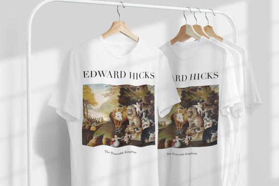 Edward Hicks Barışçıl Krallık Unisex T-Shirt | Ünlü Sanatçı T-Shirt | Amerikalı Sanatçı | Amerikan Sanatı | Sanat Hediyesi_60f42f5d5cc96.jpeg
