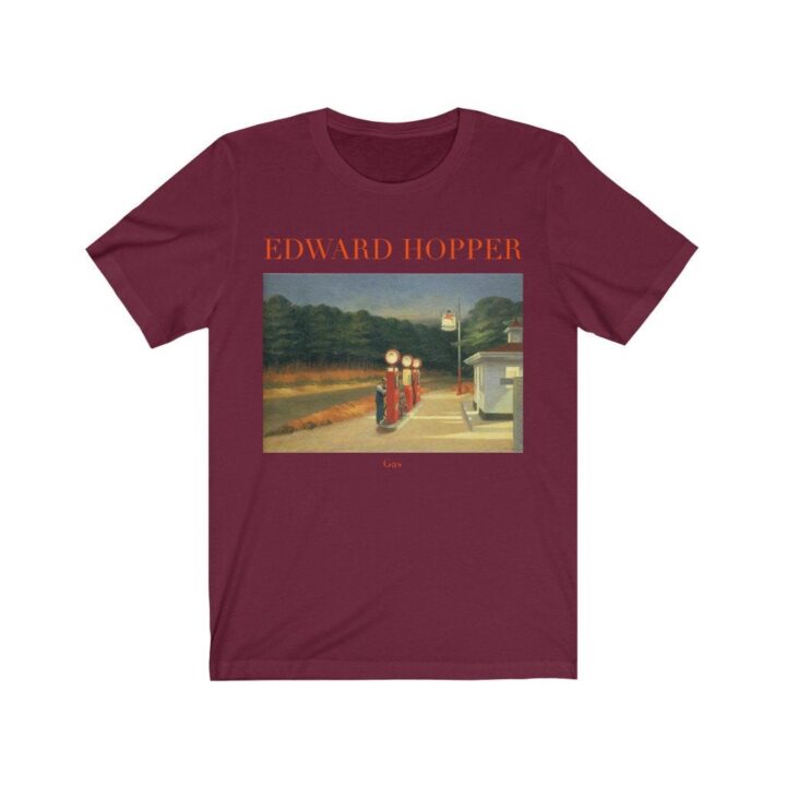 Edward Hopper Gazlı Unisex Tişört | Ünlü Sanatçı T-Shirt | Amerikalı Sanatçı | Amerikan Sanatı | Dünyaca Ünlü Sanat | Sanatçı Hediyesi_60f42d4462911.jpeg