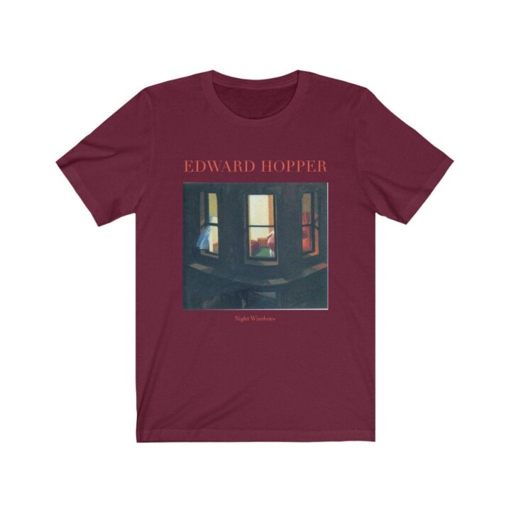 Edward Hopper Gece Windows Unisex T-Shirt | Ünlü Sanatçı T-Shirt | Amerikalı Sanatçı | Amerikan Sanatı | Dünyaca Ünlü Sanat | Sanatçı Hediyesi_60f42cff72139.jpeg
