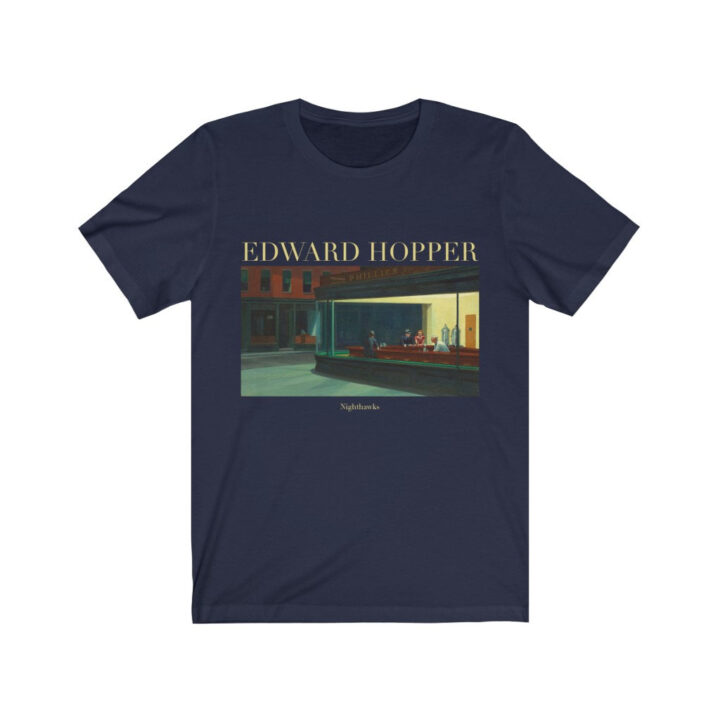 Edward Hopper Nighthawks Unisex T-Shirt | Ünlü Sanatçı T-Shirt | Amerikalı Sanatçı | Amerikan Sanatı | Dünyaca Ünlü Sanat | Sanatçı Hediyesi_60f43198c8c21.jpeg