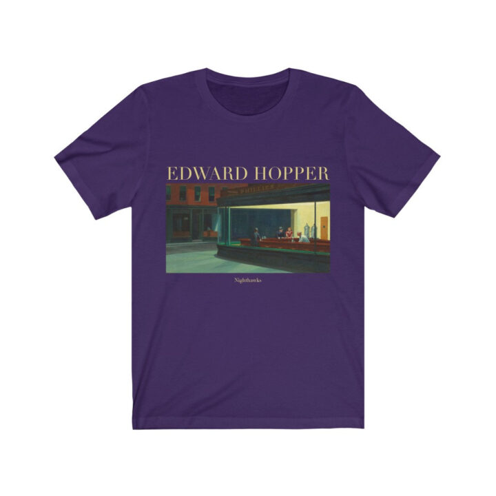 Edward Hopper Nighthawks Unisex T-Shirt | Ünlü Sanatçı T-Shirt | Amerikalı Sanatçı | Amerikan Sanatı | Dünyaca Ünlü Sanat | Sanatçı Hediyesi_60f4319c6659d.jpeg