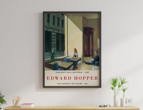 Edward Hopper Sergi Posteri – Galeri Kalitesinde Baskı – Kafeteryada Güneş Işığı – Duvar Sanatı Dekoru – Birden Fazla Boyut Mevcuttur_60f4ba5f95164.jpeg