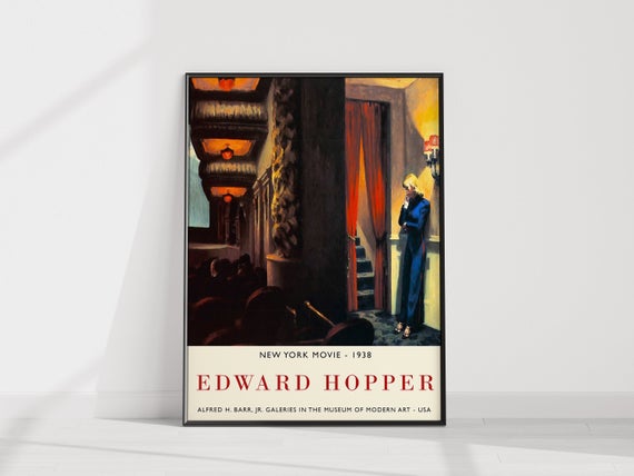 Edward Hopper Sergi Posteri, New York Filmi, Edward Hopper Sanatsal Baskı, Duvar Sanatı Dekoru, Gerçekçi Gerçekçilik, Hediye Fikri, A1/A2/A3/A4_60f4b5abe6ae0.jpeg