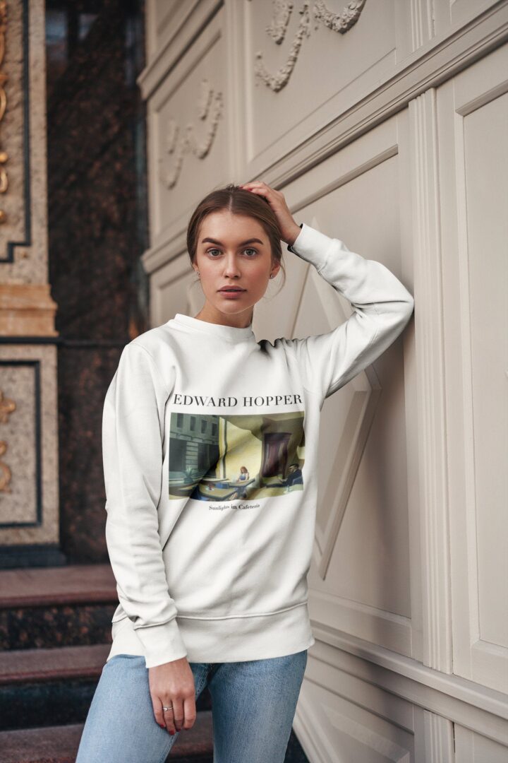Edward Hopper Sunlights Cafetaria Unisex Sweatshirt | Ünlü Sanatçı Sweatshirt | Amerikalı Sanatçı | Amerikan Sanatı | Dünyaca Ünlü Sanat_60f441b3b01c0.jpeg
