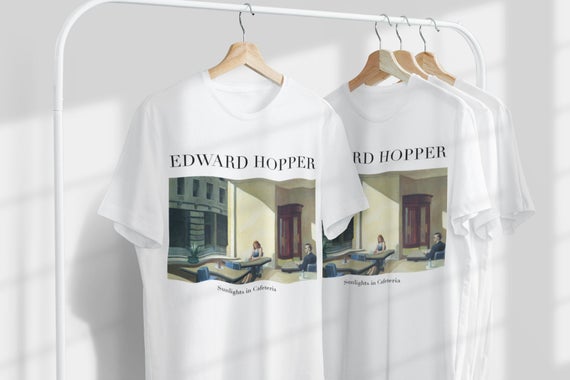 Edward Hopper Sunlights Cafetaria Unisex T-Shirt'de | Ünlü Sanatçı T-Shirt | Amerikalı Sanatçı | Amerikan Sanatı | Dünyaca Ünlü Sanat | Sanat Hediyesi_60f42c8bb9f28.jpeg