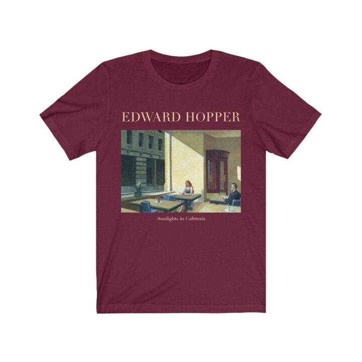 Edward Hopper Sunlights Cafetaria Unisex T-Shirt'de | Ünlü Sanatçı T-Shirt | Amerikalı Sanatçı | Amerikan Sanatı | Dünyaca Ünlü Sanat | Sanat Hediyesi_60f42cbbb7d45.jpeg