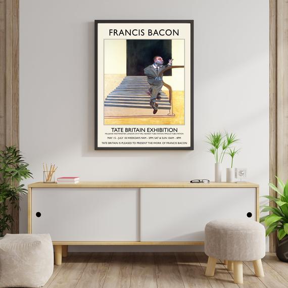 Francis Bacon Sergi Posteri – Galeri Kalitesi – Basamaklardan Aşağı Yürüyen Bir Adamın Portresi – Duvar Sanatı Dekoru – Birden Fazla Boyut Mevcut_60f4bbd962310.jpeg