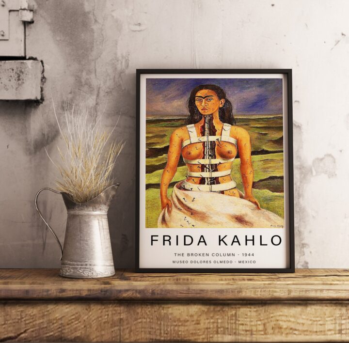 Frida Kahlo Poster, Frida Kahlo Baskı, Galeri Qulity Art, Kırık Sütun, Duvar Sanatı Dekoru_60f4b9c94a5f6.jpeg