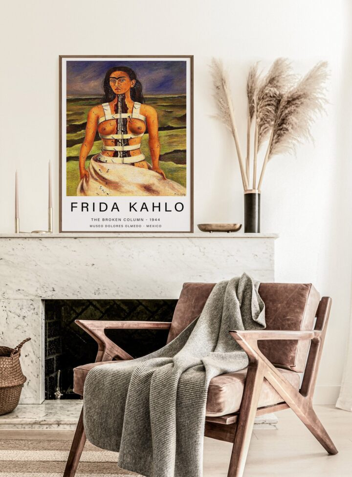 Frida Kahlo Poster, Frida Kahlo Baskı, Galeri Qulity Art, Kırık Sütun, Duvar Sanatı Dekoru_60f4b9e1ee158.jpeg
