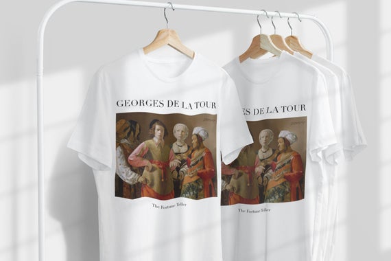 Georges de la Tour The Fortune Teller Unisex T-Shirt | Ünlü Sanatçı T-Shirt | Fransız Sanatçı | Fransız Sanatı | Dünyaca Ünlü Sanat | Sanatçı Hediyesi_60f434ed7585d.jpeg