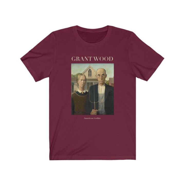 Grant Wood Amerikan Gotik Unisex T-Shirt | Ünlü Sanatçı T-Shirt | Amerikalı Sanatçı | Amerikan Sanatı | Dünyaca Ünlü Sanat | Sanatçı Hediyesi_60f436a103b08.jpeg