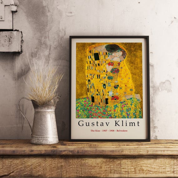 Gustav Klimt Poster – Galeri Kalitesinde Baskı – Öpücük – Duvar Sanatı Dekoru – Birden Fazla Boyut Mevcuttur_60f4b71ca133f.jpeg