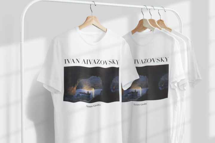Ivan Aivazovsky Azure Grotto Unisex T-Shirt | Ünlü Sanatçı T-Shirt | Rus Sanatçı | Rus Sanatı | Sanat Hediyesi_60f42e9487261.jpeg