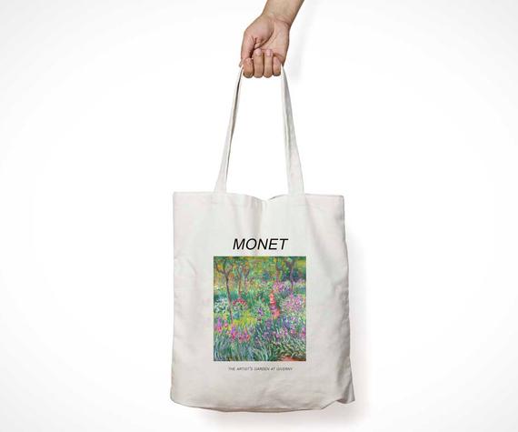 Monet – Giverny Bez Çanta 1900'deki Sanatçılar Bahçesi | Sanat Bez Çanta | Claude Monet | Vintage Bez Çanta | Çanta | Ona Hediye | Sanat Bez Çanta_60f4488aa2c59.jpeg