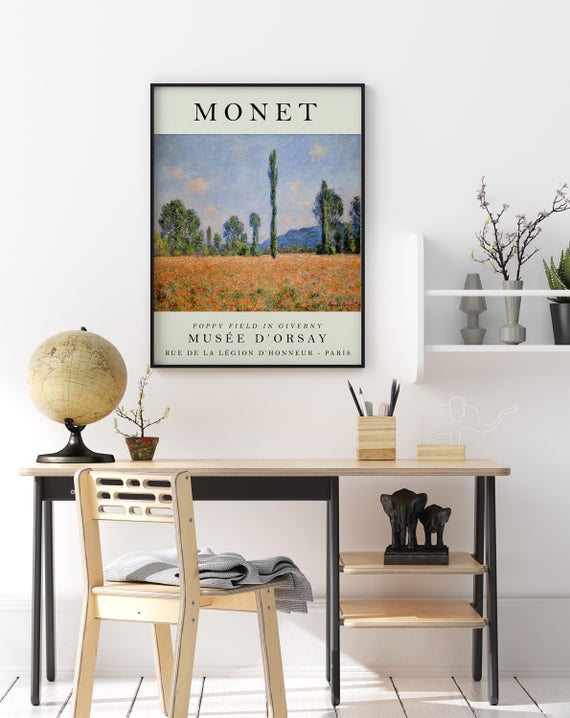 Monet Sergi Posteri, Giverny'de Haşhaş Tarlası, Monet Sanat Baskısı, Çiçekli Duvar Sanatı Dekoru, Manzara Doğası, Yeni Eve Taşınma Hediye Fikri_60f4b3437063a.jpeg