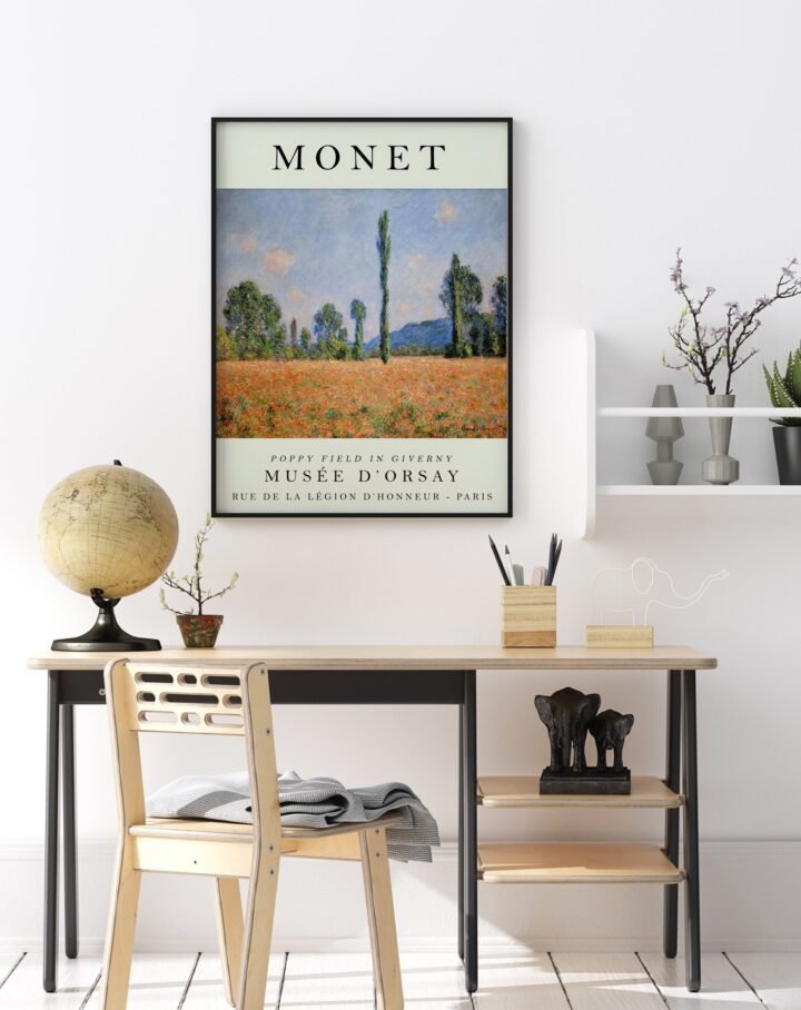 Monet Sergi Posteri, Giverny'de Haşhaş Tarlası, Monet Sanat Baskısı, Çiçekli Duvar Sanatı Dekoru, Manzara Doğası, Yeni Eve Taşınma Hediye Fikri_60f4b34bba361.jpeg