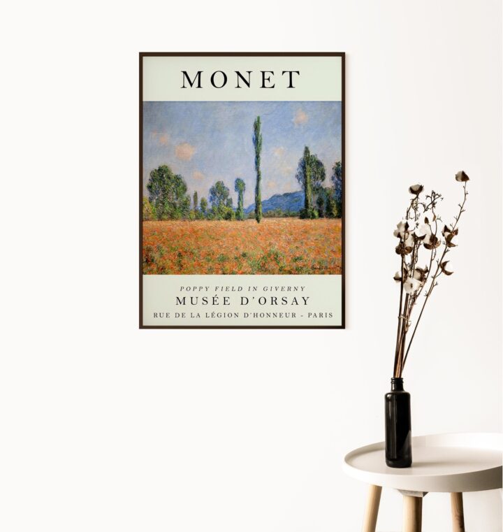 Monet Sergi Posteri, Giverny'de Haşhaş Tarlası, Monet Sanat Baskısı, Çiçekli Duvar Sanatı Dekoru, Manzara Doğası, Yeni Eve Taşınma Hediye Fikri_60f4b362b4f53.jpeg