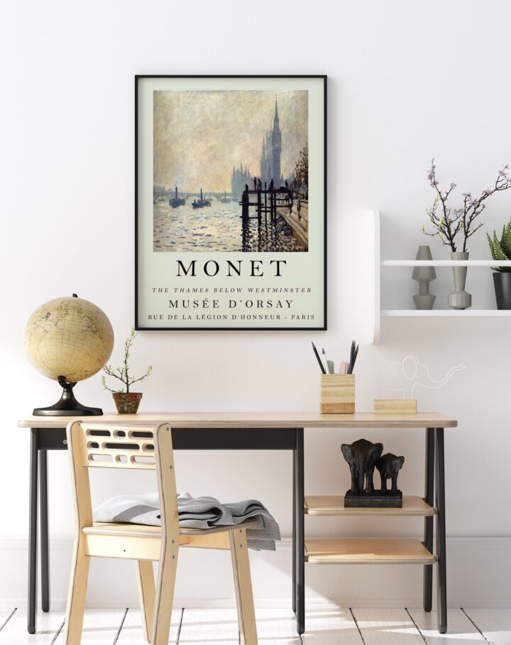 Monet Sergi Posteri, Westminster'in Altında Thames, Claude Monet Print, Londra Seyahat Dekoru, Manzara, Mimari, Duvar Sanatı Dekoru, Hediye Fikri_60f4b2f5091ec.jpeg