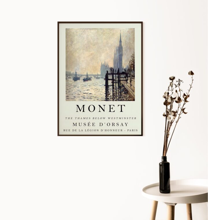 Monet Sergi Posteri, Westminster'in Altında Thames, Claude Monet Print, Londra Seyahat Dekoru, Manzara, Mimari, Duvar Sanatı Dekoru, Hediye Fikri_60f4b30ab3402.jpeg