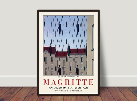 Rene Magritte Sanat Posteri – Galeri Kalitesinde Baskı – Golconda – Duvar Sanatı Dekoru – Birden Fazla Boyut Mevcuttur_60f4bdada3092.jpeg